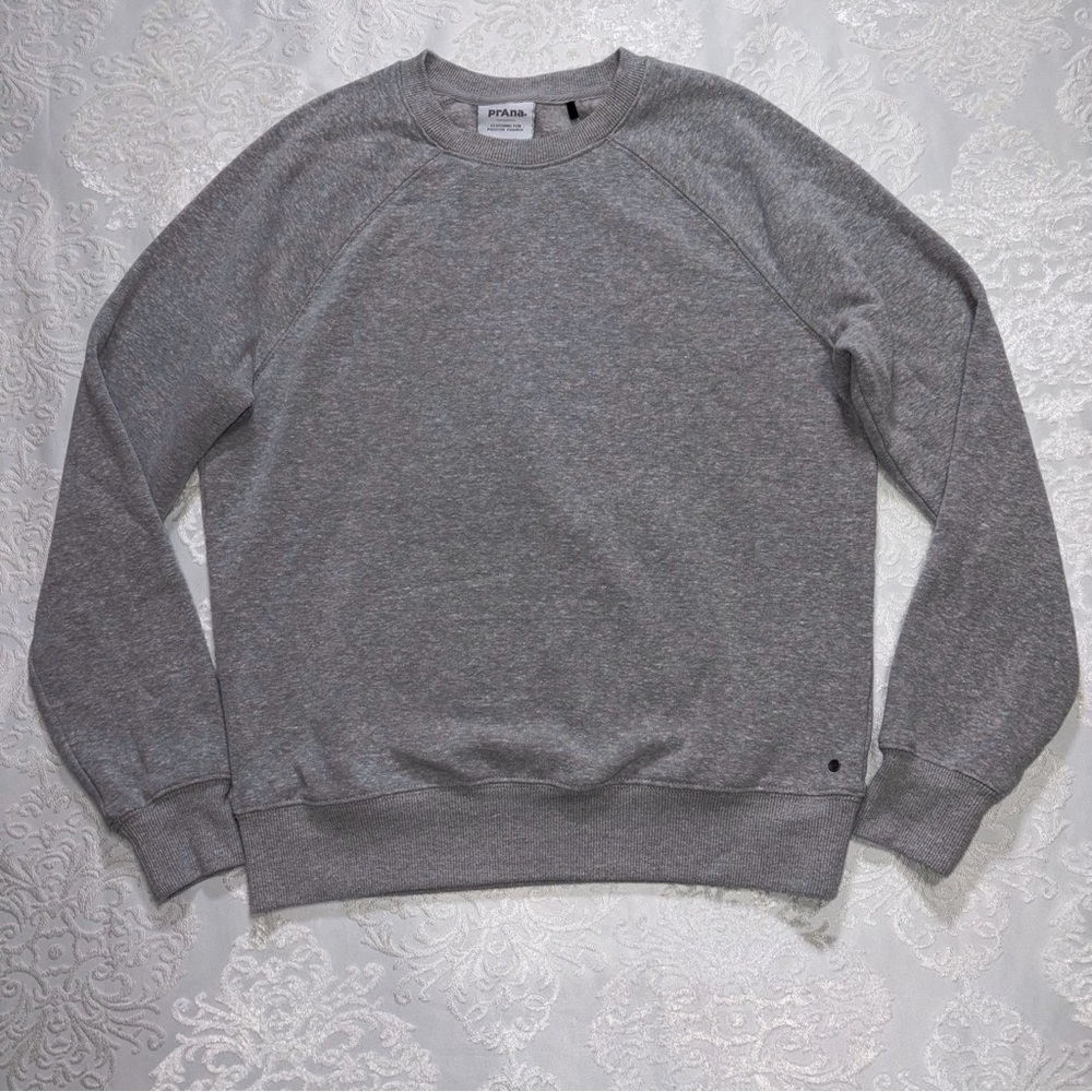 Prana Fleece Crewneck Sweatshirt Grey Size XS - Picture 3 of 7